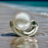 Broome Pearl 'Luna Eclipse' Topaz Gem Sterling Silver Ring