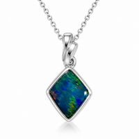 Australian Opal Kite Wave Sterling Silver Pendant