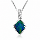 Australian Opal Kite Wave Sterling Silver Pendant
