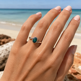 Australian Opal Sterling Silver 925 Wave Ring