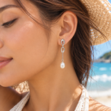 Broome Pearl 18ct White Gold Chain Drop Earrings