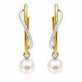 Cultured Broome Pearl Two Tone Gold Hoop Earrings