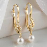 Glamorous Pearl Cubic Zirconia Earrings