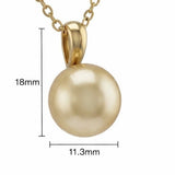 Golden South Sea Button Pearl 9ct Pendant