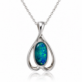 Australian Opal Sterling Silver infinity Drop Pendant