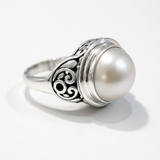 Mabe Pearl Sterling Silver Filigree Ring
