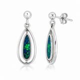 Australian Opal Vibrant Ocean Blue Turquoise Earrings