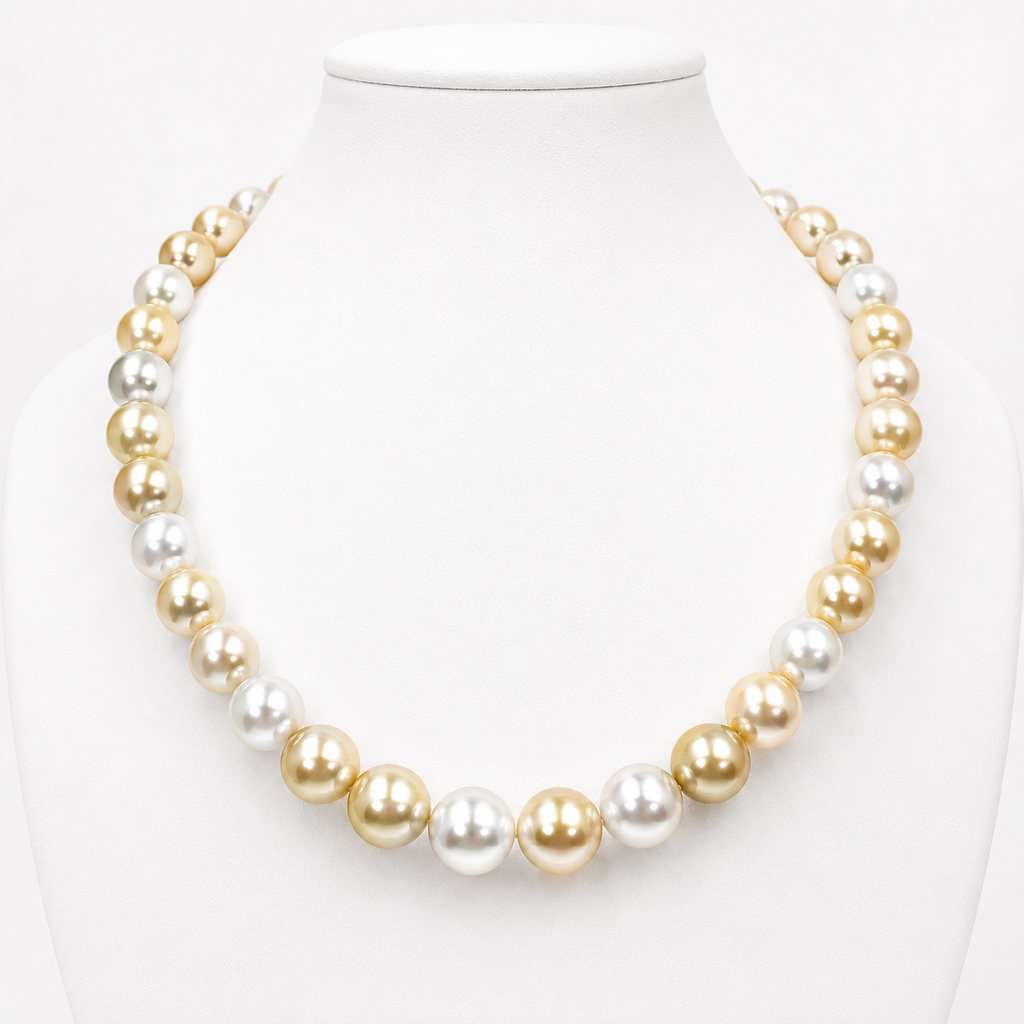 Broome and Golden South Sea multi-coloured Pearl Strand
