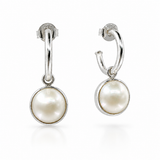 Mabe Pearl Sterling Silver Hoop 925 Earrings