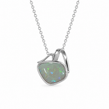 Australian White Opal Sterling Silver 925 Pendant