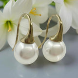 Broome Oval Pearl Shepherd Hook Earrings