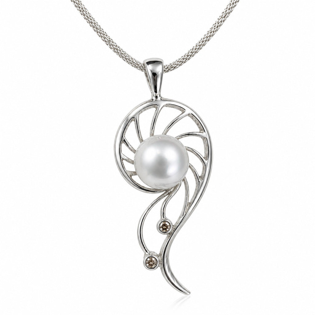 925 Broome Pearl and Diamond Mangrove Staircase Pendant