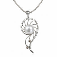 925 Broome Pearl and Diamond Mangrove Staircase Pendant