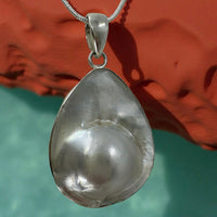 Pinctada Maxima Mabe Pearl Silver Drop Pendant