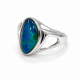 Australian Opal Stunning Blue Green Sterling 925 Ring