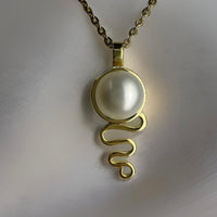 Cable Beach Staircase to the Moon Gold Pearl Pendant