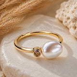 9ct Broome Keshi and Kimberley Diamond Fine Band Ring