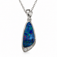 Australian Opal Cubic Zirconia Sterling 925 Pendant