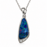 Australian Opal Cubic Zirconia Sterling 925 Pendant