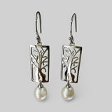 Sterling Silver Boab Tree Pearl Drop Earrings