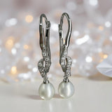 Glamorous Pearl Cubic Zirconia Earrings