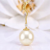 Broome Pearl 14ct Gold Pendant with Diamond