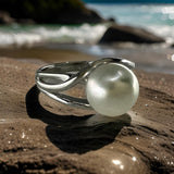 Broome Pearl Twist Band Sterling Silver Ring