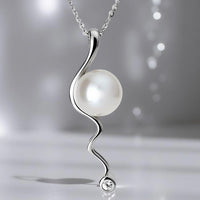 Cultured Freshwater Pearl Mitchell Falls Zirconia Silver 925 Pendant