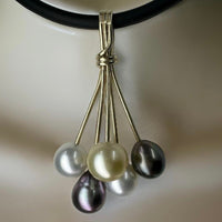 South Sea and Tahitian Cluster Pearl Pendant