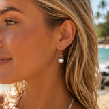 Cultured Freshwater Pearl Teardrop Silver Earrings