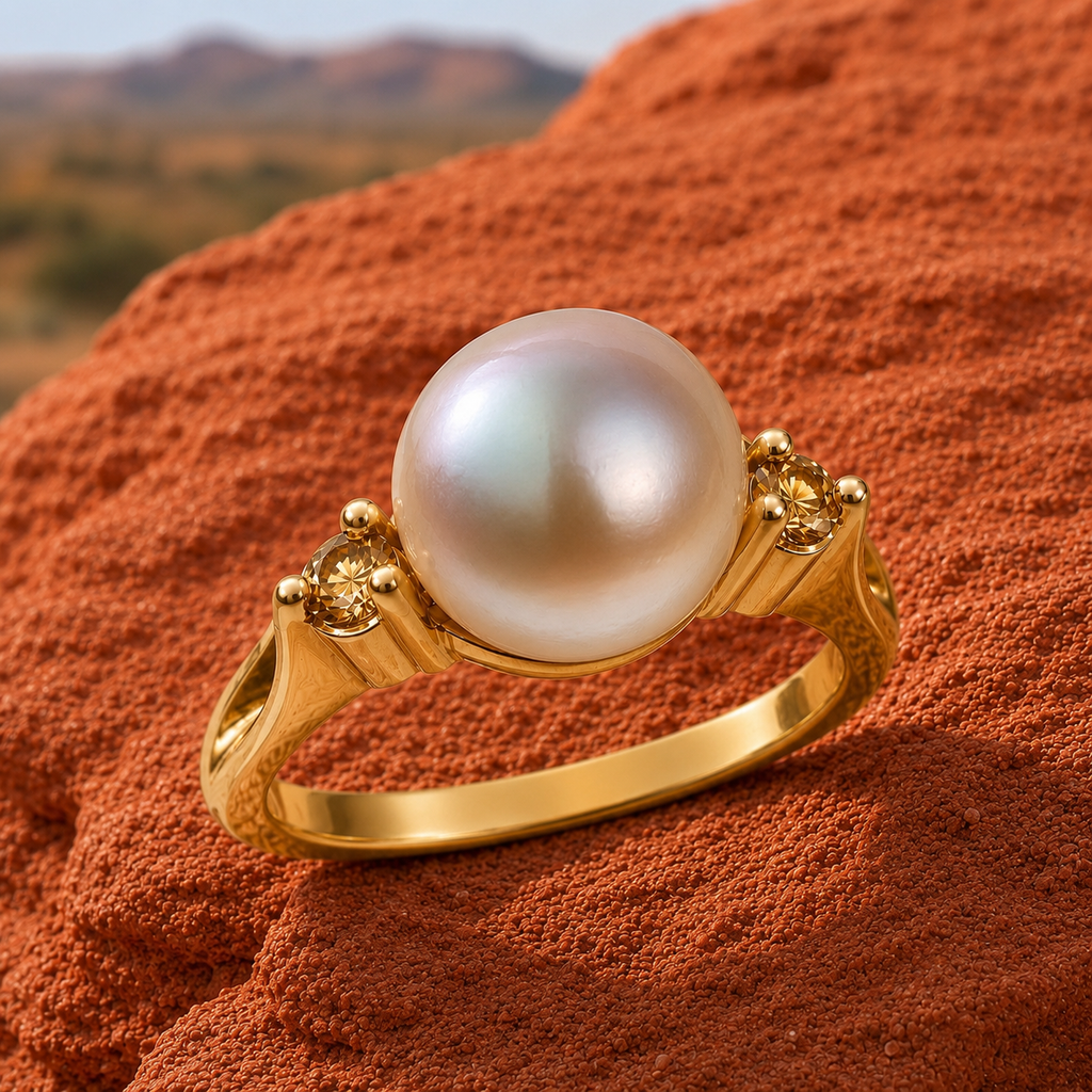 Broome Pearl Western Australian Yellow Diamond Ring