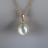 Broome Oval Pearl Rose Gold Diamond Claw Pendant