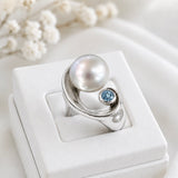 Broome Pearl 'Luna Eclipse' Topaz Gem Sterling Silver Ring