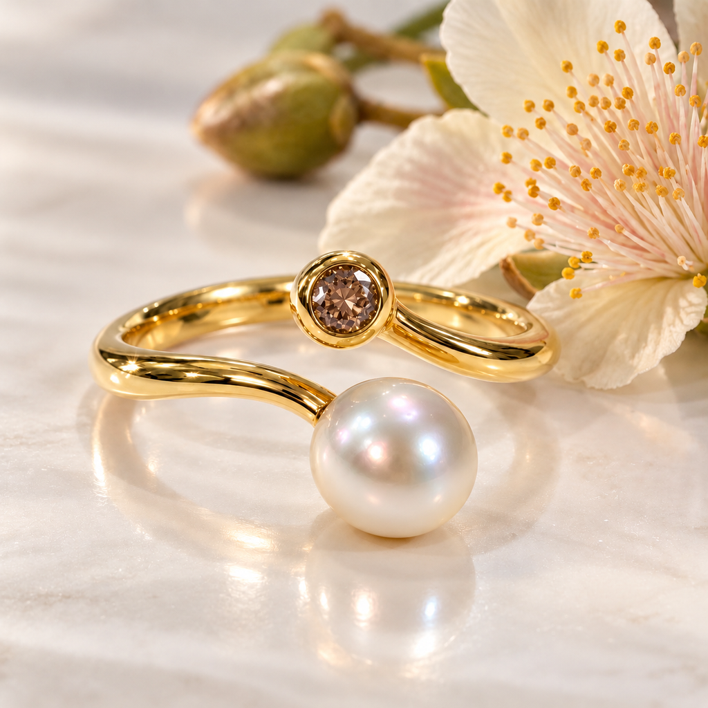 Broome Pearl 9ct Kimberley Diamond Ring