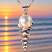 Cultured Broome Pearl 9ct White Gold Staircase Big Moon Rising