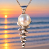 Cultured Broome Pearl 9ct White Gold Staircase Big Moon Rising