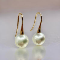 Broome Pearl Rose 9ct Gold Hook Earrings