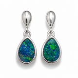 Australian Opal Ocean Turquoise  & Greens Drop Earrings