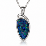 Australian Opal Ocean Swell Sterling Silver Pendant