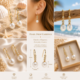 Cultured Freshwater Pearl and Cubic Zirconia Hook Earrings