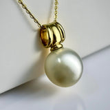 Broome Pearl Oval Drop 18ct Gold Pendant