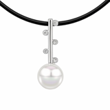 Cultured Freshwater Pearl Staircase Silver 925 CZ Pendant