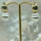 Flawless Broome Circle Pearl Rounded Huggie Earrings
