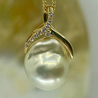 Golden South Sea Baroque Diamond Pendant