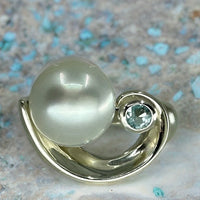 Broome Pearl 'Luna Eclipse' Topaz Gem Sterling Silver Ring