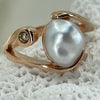 9ct Rose Gold Broome Keshi Diamond Pearl Ring