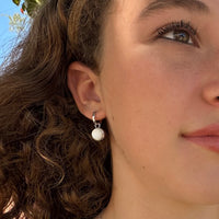 Mother of Pearl Huggie Earrings