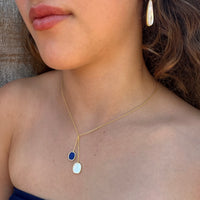 Mother of Pearl and Gemstone Drop Necklace