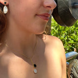 Mother of Pearl and Gemstone Drop Necklace