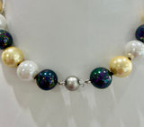 MULTICOLOUR SHELL BASED STRAND PURPLE, WHITE, GOLD